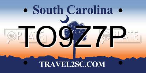 TO9Z7P South Carolina License Plate