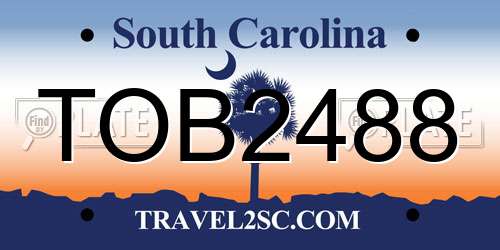 TOB2488 South Carolina License Plate