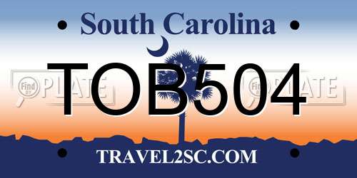 TOB504 South Carolina License Plate