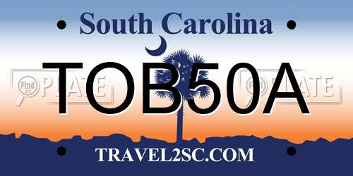 TOB50A South Carolina License Plate