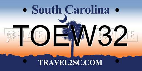 TOEW32 South Carolina License Plate