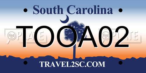 TOOA02 South Carolina License Plate