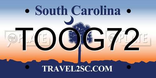 TOOG72 South Carolina License Plate