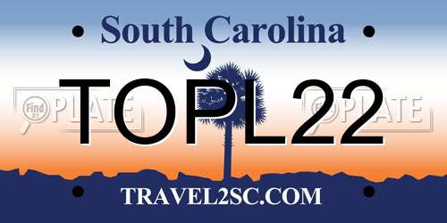 TOPL22 South Carolina License Plate