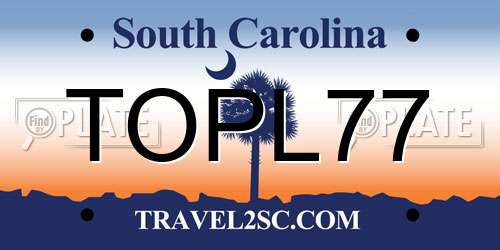 TOPL77 South Carolina License Plate