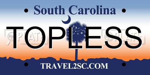 TOPLESS South Carolina License Plate