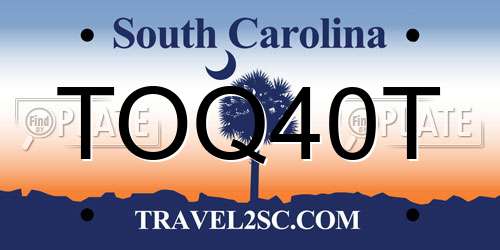 TOQ40T South Carolina License Plate