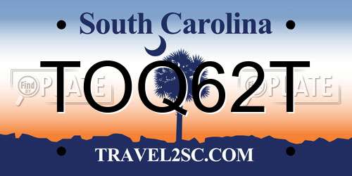 TOQ62T South Carolina License Plate
