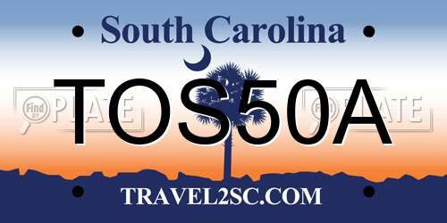 TOS50A South Carolina License Plate