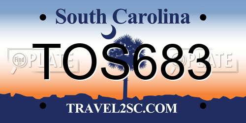 TOS683 South Carolina License Plate