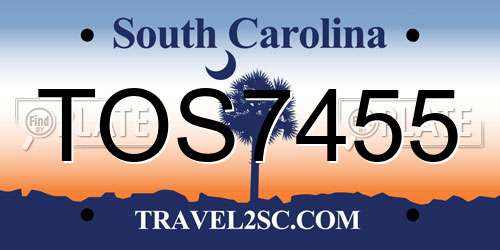 TOS7455 South Carolina License Plate