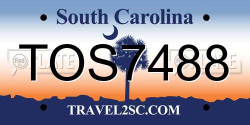 TOS7488 South Carolina License Plate