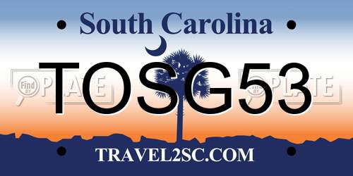 TOSG53 South Carolina License Plate