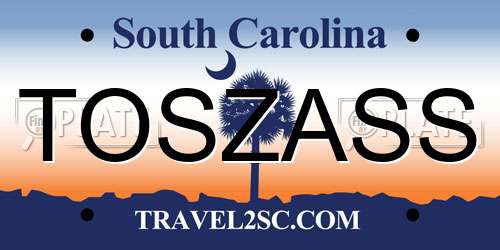 TOSZASS South Carolina License Plate