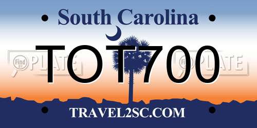TOT700 South Carolina License Plate
