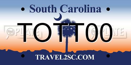 TOTT00 South Carolina License Plate