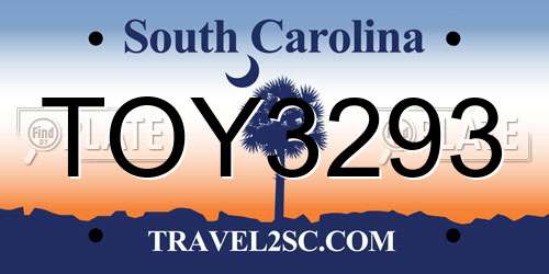 TOY3293 South Carolina License Plate