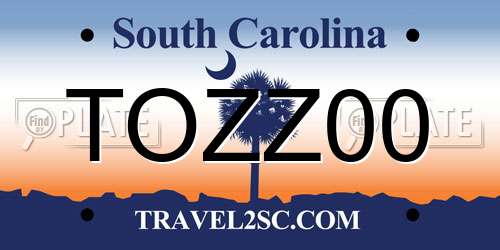 TOZZ00 South Carolina License Plate
