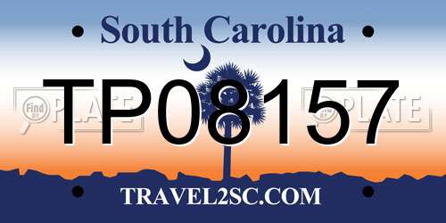 TP08157 South Carolina License Plate