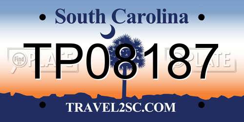TP08187 South Carolina License Plate