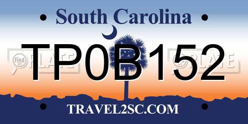 TP0B152 South Carolina License Plate