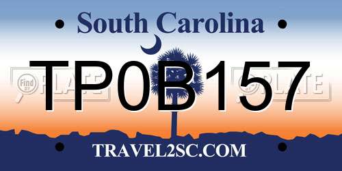 TP0B157 South Carolina License Plate