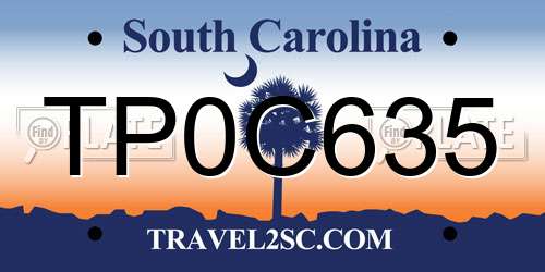TP0C635 South Carolina License Plate