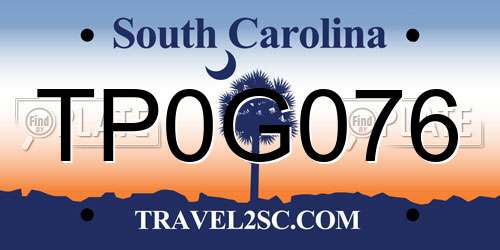 TP0G076 South Carolina License Plate