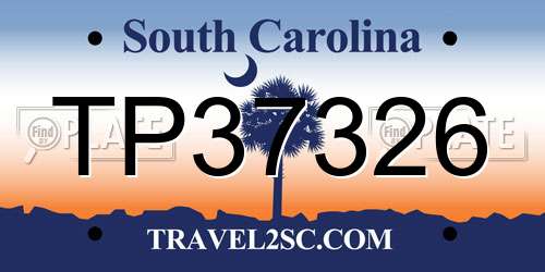 TP37326 South Carolina License Plate