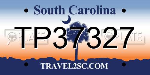 TP37327 South Carolina License Plate