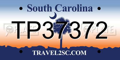 TP37372 South Carolina License Plate