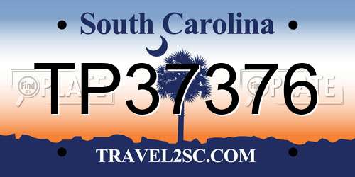 TP37376 South Carolina License Plate