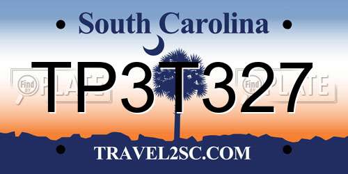 TP3T327 South Carolina License Plate