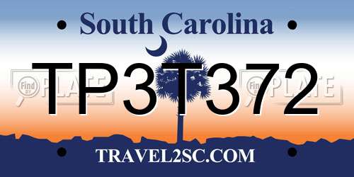 TP3T372 South Carolina License Plate