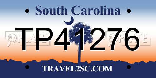 TP41276 South Carolina License Plate