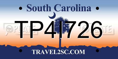 TP4I726 South Carolina License Plate