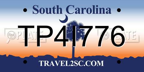 TP4I776 South Carolina License Plate
