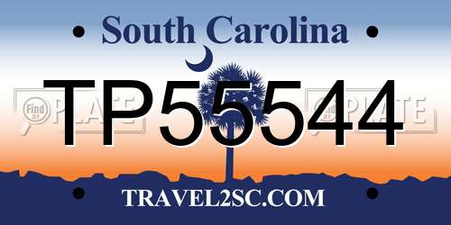 TP55544 South Carolina License Plate