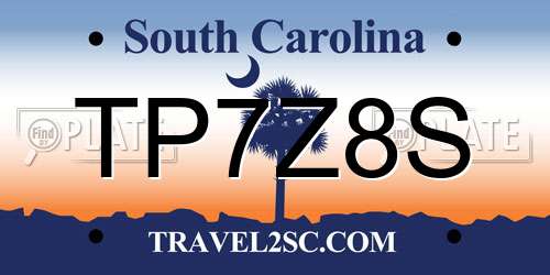 TP7Z8S South Carolina License Plate