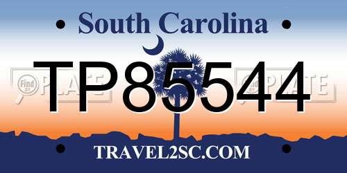 TP85544 South Carolina License Plate