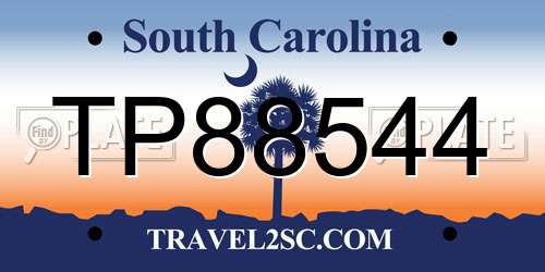 TP88544 South Carolina License Plate