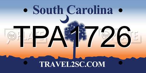TPA1726 South Carolina License Plate