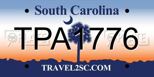 TPA1776 South Carolina License Plate
