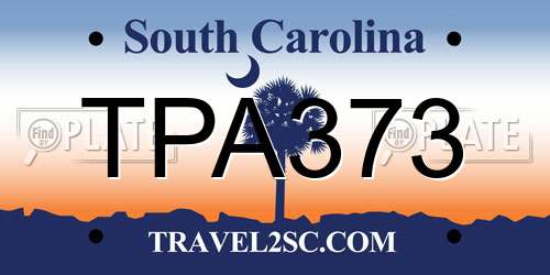 TPA373 South Carolina License Plate
