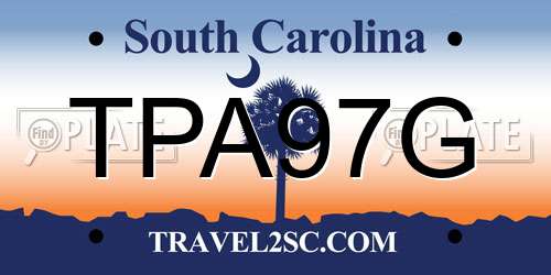 TPA97G South Carolina License Plate