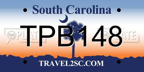 TPB148 South Carolina License Plate