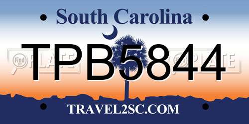 TPB5844 South Carolina License Plate