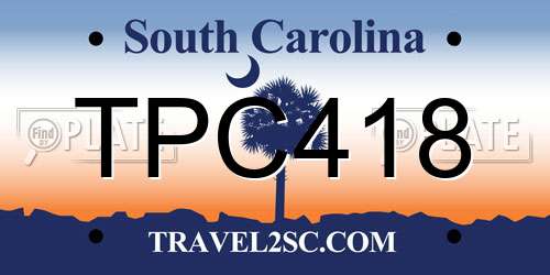 TPC418 South Carolina License Plate