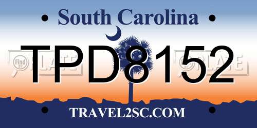 TPD8152 South Carolina License Plate
