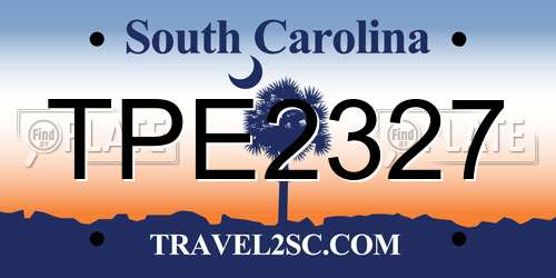 TPE2327 South Carolina License Plate